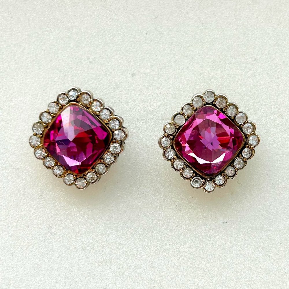 ERICKSON BEAMON•rocks Pink Crystal Post Earrings